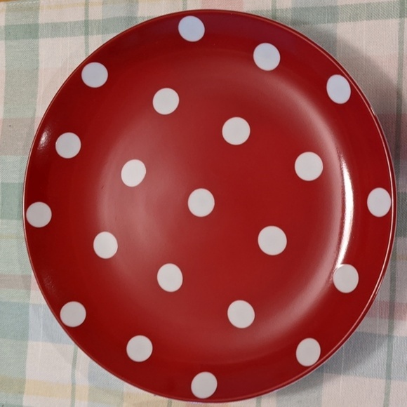 Pottery Barn Picnic Pattern Chloe Red White Polka Dot Plates Salad Ladybug - Picture 2 of 5